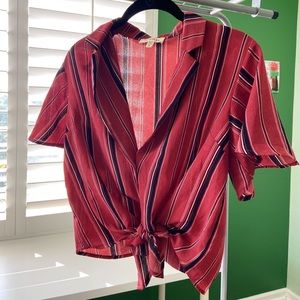 ❌ SOLD ❌ Red striped button-down blouse